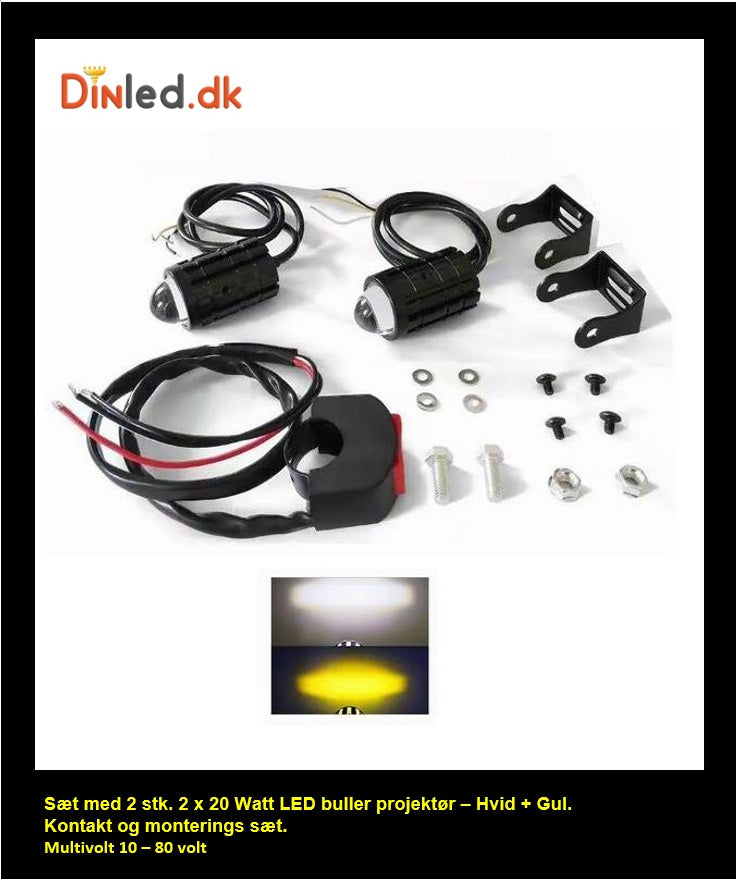 LED Bullet projektører 12 - 80 volt - komplet sæt