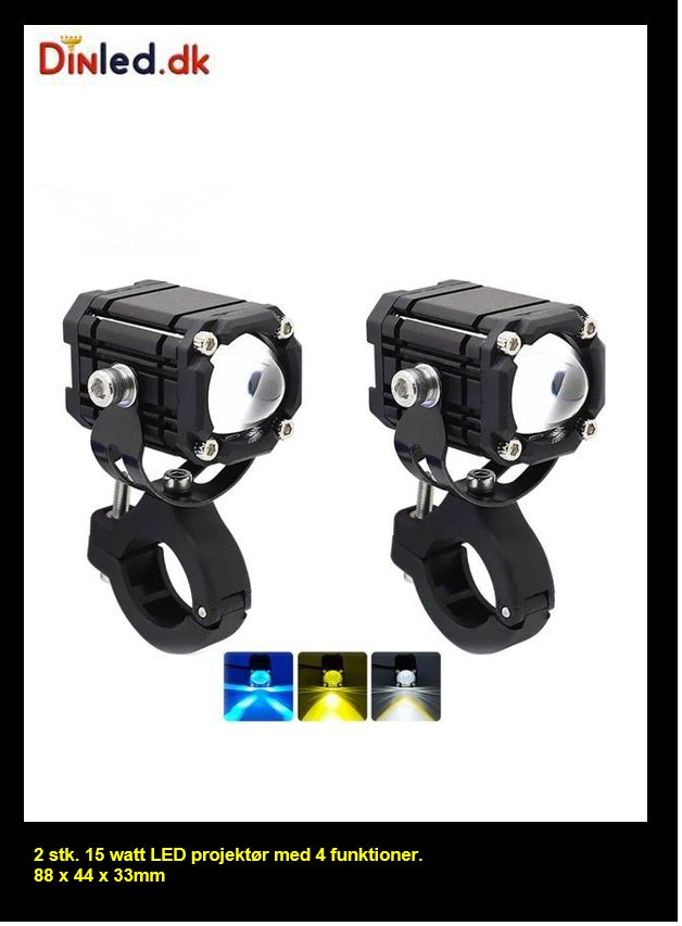LED Bullet projektører 12 - 80 volt -  2 stk. sæt - 4 funktioner