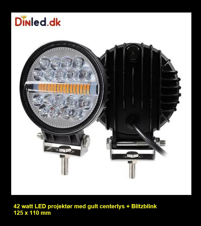 LED køretøjs projektør42 watt hvid / gul / blitzblink 12 - 80 volt