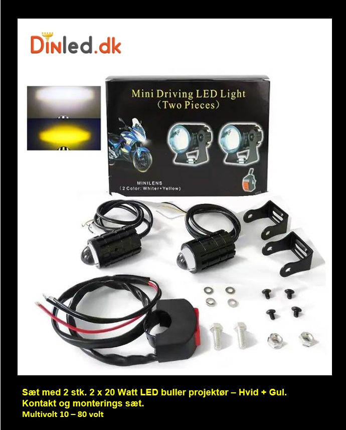 LED Bullet projektører 12 - 80 volt - komplet sæt