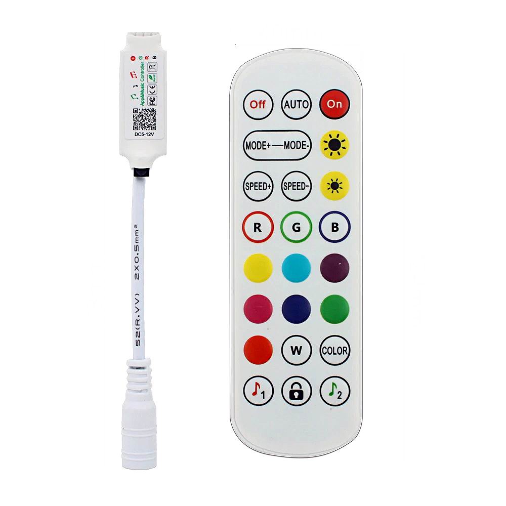 RGB Bluetooth MUSIK controller med fjernbetjening