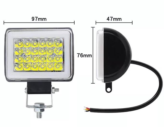 24 watt LED projektører med Halo og blitzblink 12/24 volt