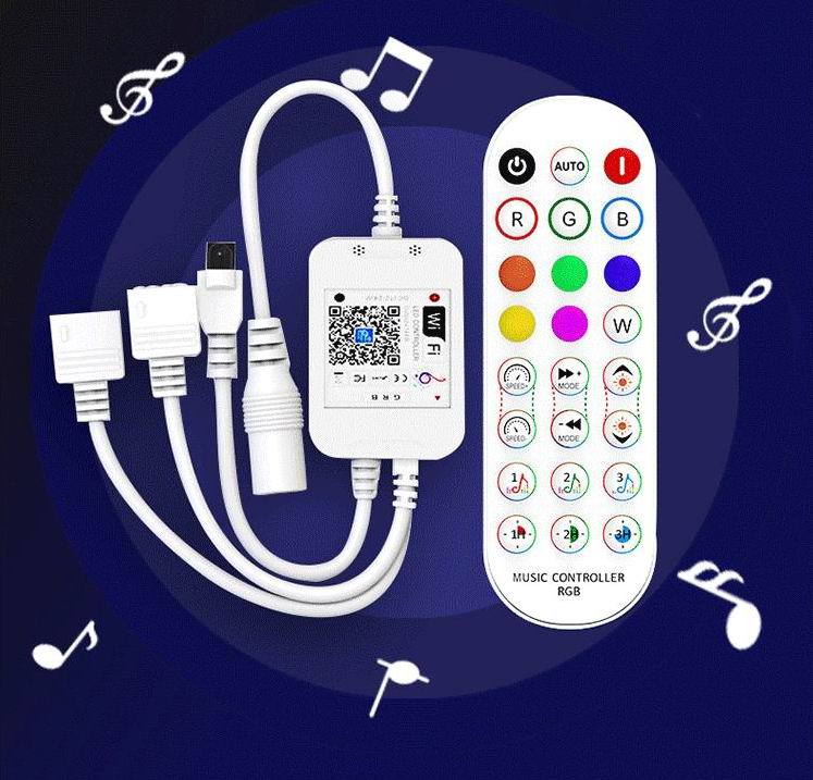 LED WIFI controller til RGB strips med musik styring + Google Home + Alexa