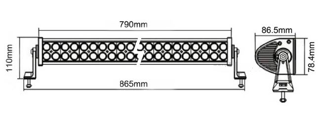LED COMBO Lys bro / lys bar 180 watt 12/24 volt