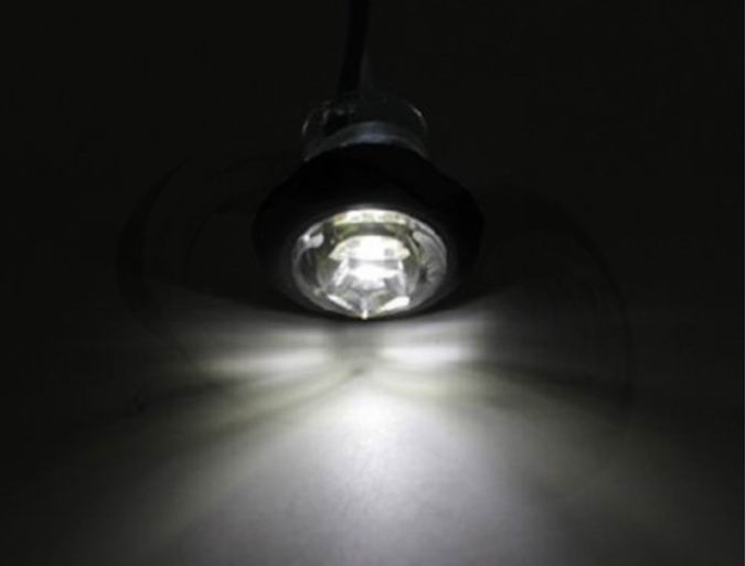 Rund LED markeringslygte, 24v sæt med 10 stk