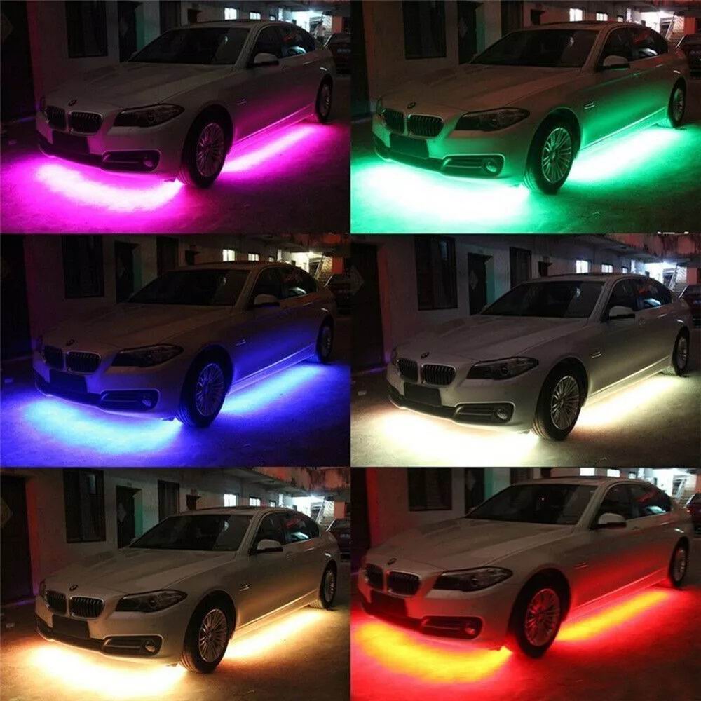 Ambient multicolor LED lys til montering under bilen 90x120 cm