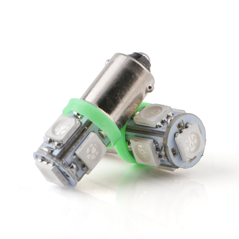 BA9S Pærer med 5 LED - sæt m. 2 stk. - 12v