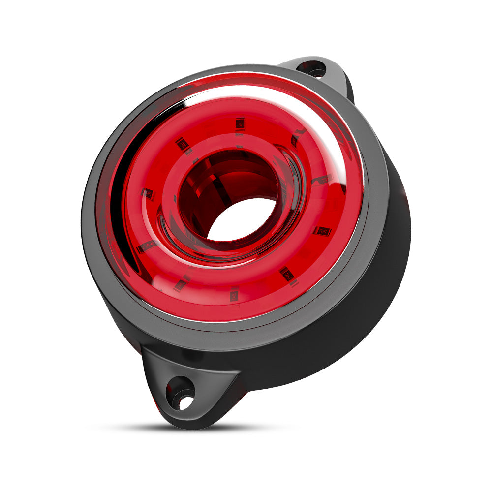 10 LED markeringslygte, 12 / 24v - m. roterende eller fast lys