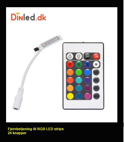 LED controller med fjernbetjening 12v til RGB strips - 24 knapper