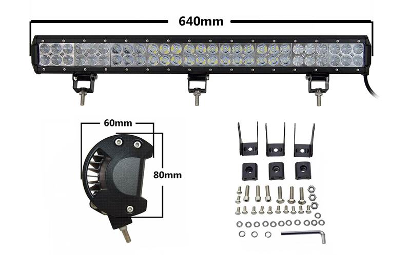LED Lys bro / lys bar 162 watt 12/24 volt Combo