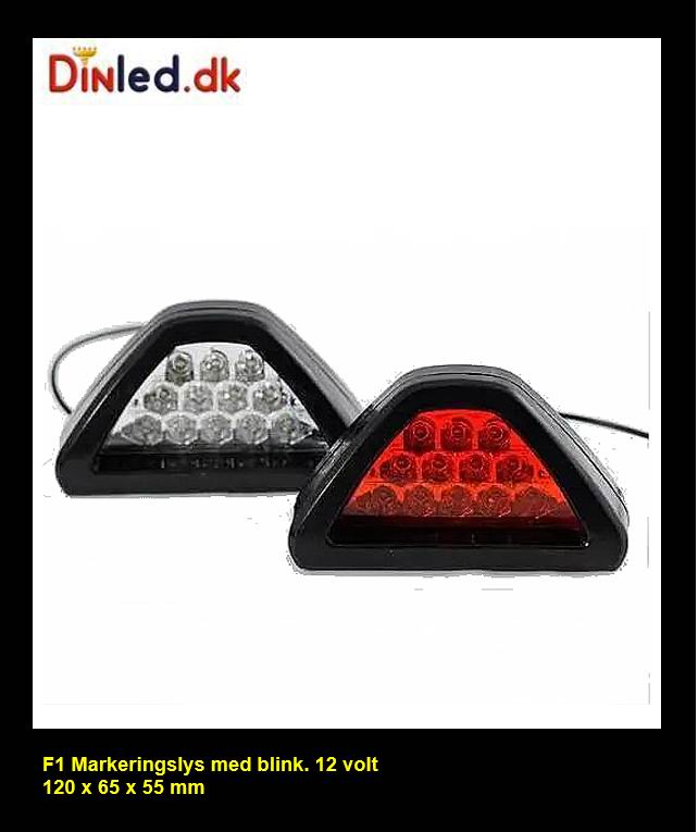 F1 Markeringslygte med blink - 12 volt