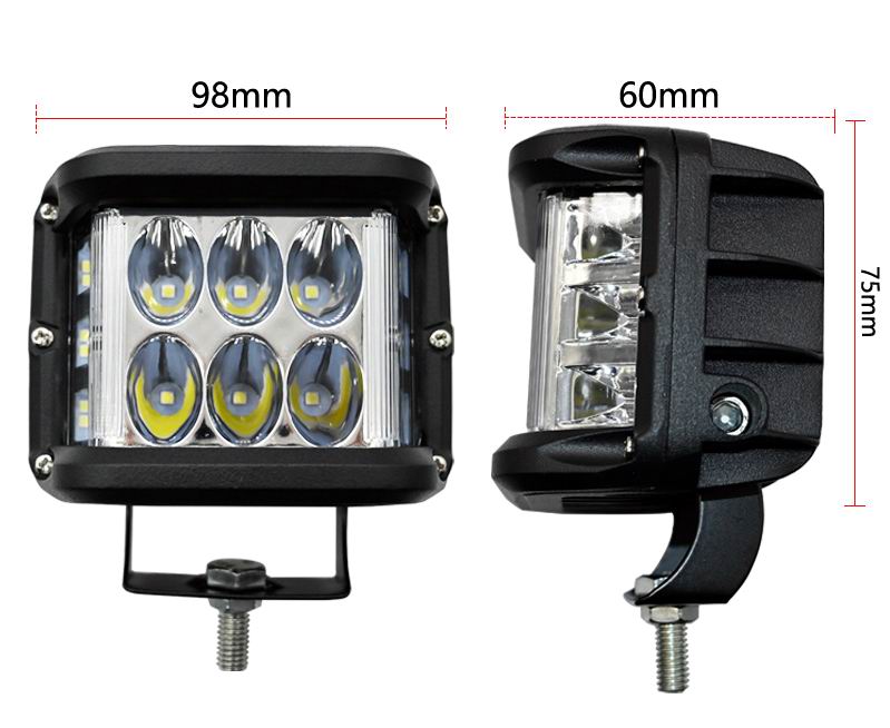 3 sidet projektør, 24 watt 12/24 volt - multifunktioner